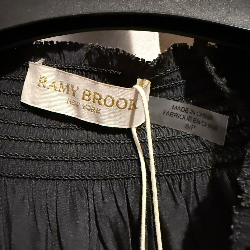 Ramy Brook Aleen V-neck Top Blouse in Black size S - NWT - Picture 10 of 11